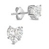 SHINE by Sterling Forever Sterling Silver 5mm Heart CZ Studs - 3 of 3