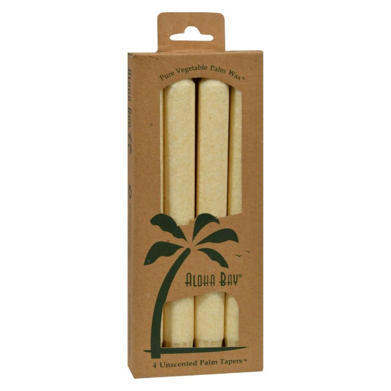 Aloha Bay Cream Unscented Palm Taper Candles - 4 ct, 1 of 3
