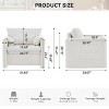 Modern Fixed Sofa Chair,Single Seat Chenille Fabric Upholstered Lounge Chair With Solid Wood Frame,Wooden Bedroom Armrests Chair-Coolbibila - 4 of 4