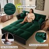 Kumasinova 3-in-1 Convertible Sleeper Sofa Bed – Queen-Size Pull-Out, Velvet Upholstered Couch with Storage Bag, Multi-Functional Loveseat Bed - 3 of 4