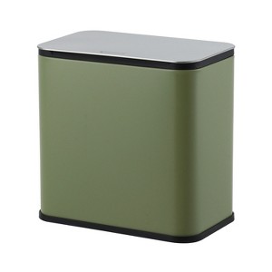 1.3 Gallon/5L Slim Trash Can with Lid, Stainless Steel Small Hanging Garbage Can with Inner Bucket & Charcoal Filter for Kitchen, Bathroom, Cupboard - 1 of 4