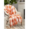 Saro Lifestyle Saro Lifestyle Cotton Throw With Buffalo Plaid Design, Orange, 50"x60" - 4 of 4
