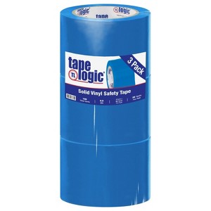 Tape Logic Solid Vinyl Safety Tape 6.0 Mil 3" x 36 yds. Blue 3/Case T93363PKB - 1 of 2