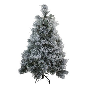 Northlight 4.5' Flocked Black Spruce Artificial Christmas Tree - Unlit - 1 of 4