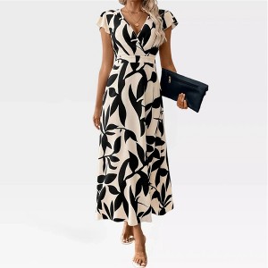 chinese dress ladies Floral Cap Sleeve Ruffle Tiered Maxi Dress – Maria Vincent Boutique main image 1