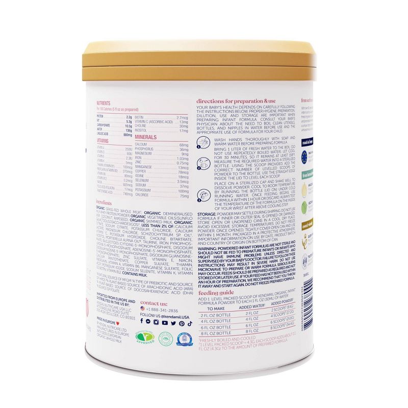 Kendamil Organic Infant Formula Powder - 28.2oz, 5 of 10