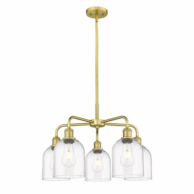 Bella - 5 Light Stem Hung Chandelier In Industrial Style-15 Inches Tall and 23.5 Inches Wide