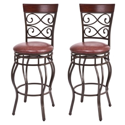 Tangkula 2PCS Bar Stools Dining Kitchen Pub Chair
