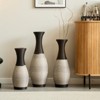 Aukfa Set of 3 Black and White Decorative Floor Vases with Metal Stands Tall PVC Vases with Artificial Vine Texture - 2 of 4