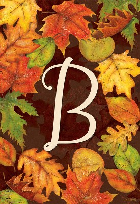 Fall Leaves Monogram Letter B Garden Flag Autumn 18" X 12.5" Briarwood ...