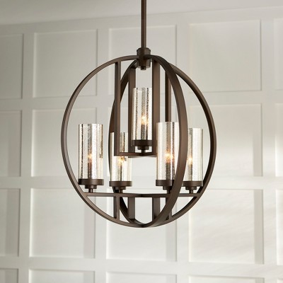 Elegant Mini 5-Light Bronze Chandelier with Plug-in Option