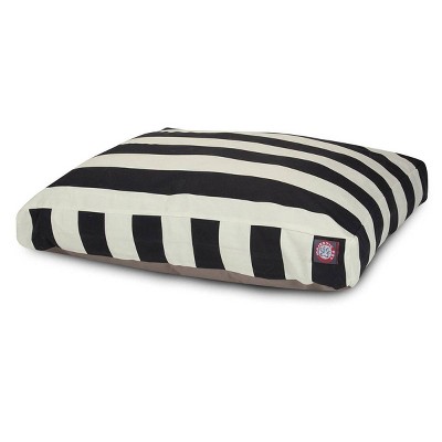 Large Black and White Striped Polyester Dog Bed