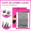 VEYESBEAUTY VBmuse  Lash Clusters Fluffy Individual Lash Extensions 3D Layered Volume Eyelashes Thin & Invisible Faux Mink Lash Mixed Length 10-18mm - 2 of 4