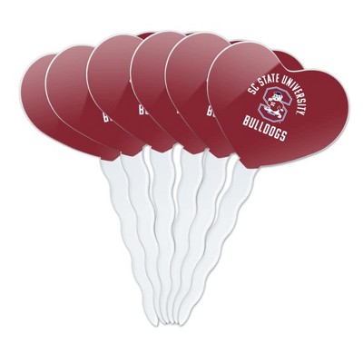 South Carolina State Bulldogs Heart Love Cupcake Picks Toppers Decoration Set of 6