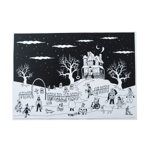 Daydream Society - Trick or Treat Street Haunted House Halloween Reusable Silicone Coloring Mat - Pack of 1 - 1 of 4