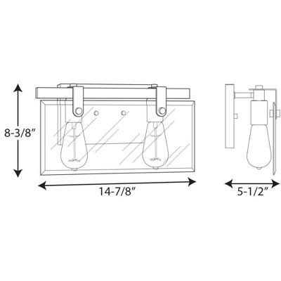 Antique Bronze 2-Light Bath & Vanity with Beveled Glass Shade