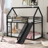 NicBex Twin Over Twin House Bunk Bed with Built-in Ladder and Slide for Kids,Girls,Boys - 2 of 4