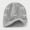 Bow Embellishment Beanie Hat - Wild Fable™ Gray - 3 of 4