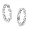 Haus of Brilliance Silver 1/2 Cttw Diamond Wire Cage Style Hoop Earring - 2 of 4