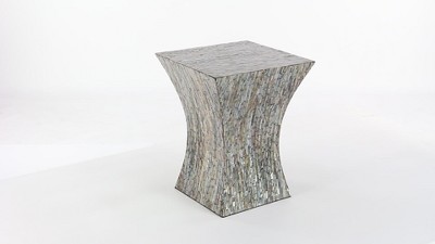 Pearl Inlay Hourglass Accent Table 15"x19" - Multicolor