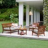 Sopra Wood Patio Coffee Table - Cambridge Casual: Weather-Resistant Mahogany with Shelf, 250lb Capacity - 2 of 4
