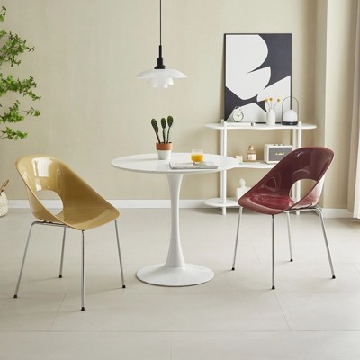 NicBex 24/31.5Inch Round Dining Table with Steel Tulip Base Kitchen Table Kitchen Table for Dining Room