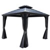 Kozyard Caesar Aluminum Hardtop Gazebo Metal Pavilion with Netting and Shaded Curtains for Patio, Backyard Deck - 2 of 4