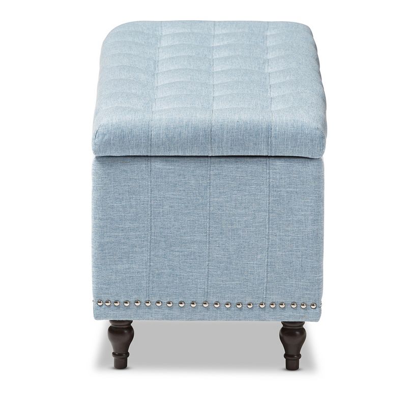 Kaylee Modern Classic Fabric Upholstered Button - Tufting Storage Ottoman Bench - Baxton Studio, 5 of 10