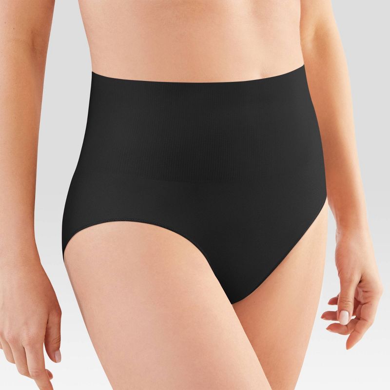 Maidenform Self Expressions Women&#39;s Tame Your Tummy Tailored Brief SE0051 - Black M, 3 of 5