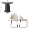 Small Dining Table Set for 2, Modern Round Pedestal Table and Upholstered Chairs with Metal Legs for Kitchen Nook or Dining Room-Tanpinhause - 3 of 4