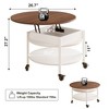 WOWLIVE Lift Top Coffee Table with Storage Shelves and Wheels，Round Casters Cocktail Table with Hidden Compartment for Living Room - 3 of 4