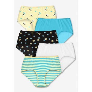 Comfort Choice Women's Plus Size Full Coverage Cotton Brief 10-Pack - 1 of 4