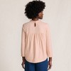 Lands' End Women's 3/4 Sleeve Cotton Slub Lace Trim Top - 2 of 4