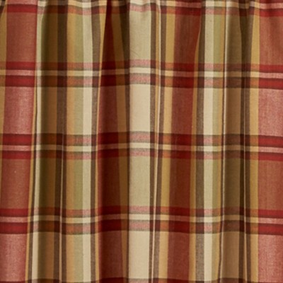 Rustic Red and Green Cotton Plaid Kitchen Tier Curtains