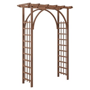 GustoWave Solid Fir Wooden Garden Arch Premium Outdoor Trellis for Climbing Plants, 18.1''DX51.1''Wx84.6''H - 1 of 4