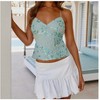 Nmoder  Women's Sequin Cami Top Sexy V Neck Open Back Criss Cross Straps Tank - 3 of 4