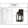 Urban Ambiance Luxury Farmhouse Outdoor Wall Sconce 11.875''H x 5.5''W,  Olde Bronze Finish,  Macon Collection, UHP1380 - 3 of 4