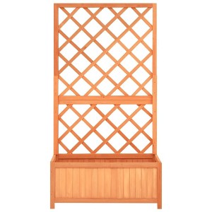 vidaXL Planter Brown Solid firwood Large Durable Planter Rectangular - 1 of 4