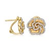 Ross-Simons 0.20 ct. t.w. Diamond Flower Earrings in 18kt Gold Over Sterling - 3 of 4