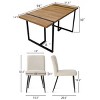 5-Piece Dining Set for 4 ,Rectangular 59" Dining Table Wood Grain Top with Upholstered Dining Chairs for Dining Room, Living Room-Tanpinhause - 4 of 4
