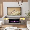 CuisinSmart  TV Stand with LED Light (Up to 75" TVs), 70" Modern Wood Media TV Console with Storage Cabinet for Living Room (Fireplace Not Included) - 2 of 4