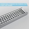 Whizmax Linear Drain, Brushed Nickel Shower Floor Drain, High Flow Shower Drain Kit with Removable Grid Cover, Hair Filter,Stainless Steel - 2 of 4