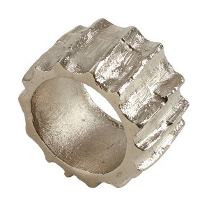 Saro Lifestyle Aluminum Napkin Rings With Ribbed Design (Set of 4) - 1 of 4