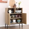 23.6 Inch Wave Stripe Sideboard Buffet Cabinet with Storage,with Adjustable Shelves, Coffee Wine Bar Organizer for Kitchen, Entryway, Living Room - 3 of 4