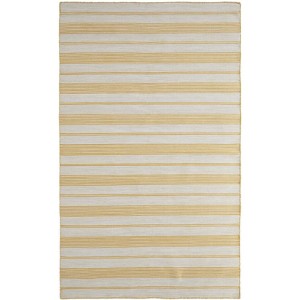HomeRoots 10' X 14' Yellow and Ivory Striped Hand Woven Area Rug - 1 of 4