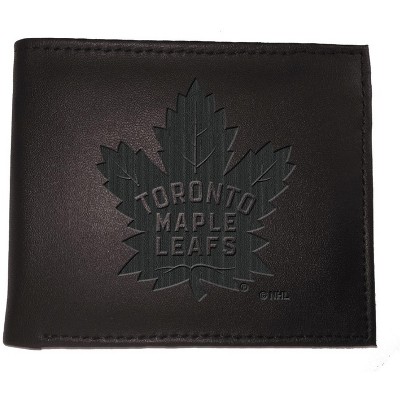 Evergreen NHL Toronto Maple Leafs Black Leather Bifold Wallet Officially Licensed with Gift Box