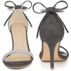 Perphy Women's Rhinestone Round Open Toe Ankle Tie Stiletto Heels Sandals - 2 of 4