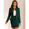 INSPIRE CHIC Women's Business Peplum Blazer and Pencil Skirt Suit Set 2 Pcs - 4 of 4