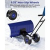 29" Steel Snow Pusher with Wheels, 5-Position Adjustable Blade & Height Handle, Back-Saving Driveway Snow Removal Tool - 4 of 4