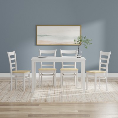 Glenwillow Home 5-pc - 48" Wood Dining Table In White + White/natural ...